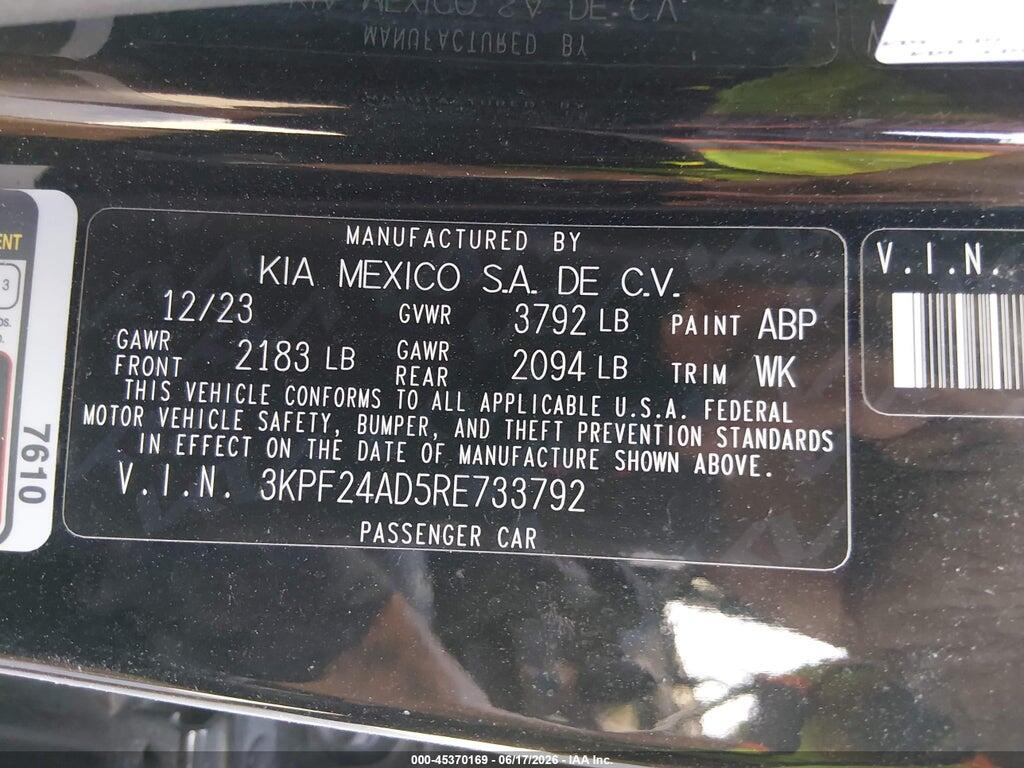 3KPF24AD5RE733792 2024 KIA FORTE photo no. 9