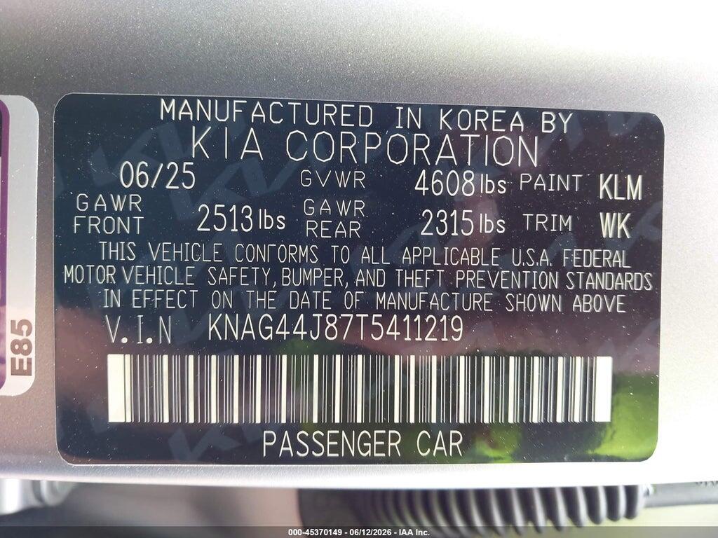 KNAG44J87T5411219 2026 KIA K5 photo no. 9