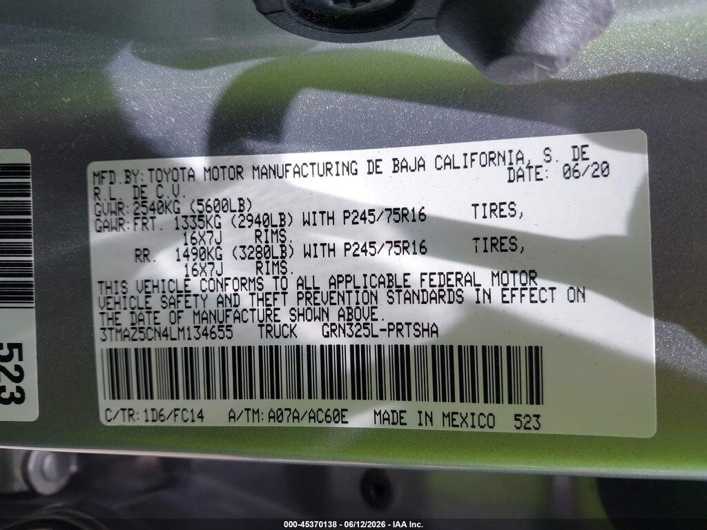 3TMAZ5CN4LM134655 2020 TOYOTA TACOMA photo no. 9