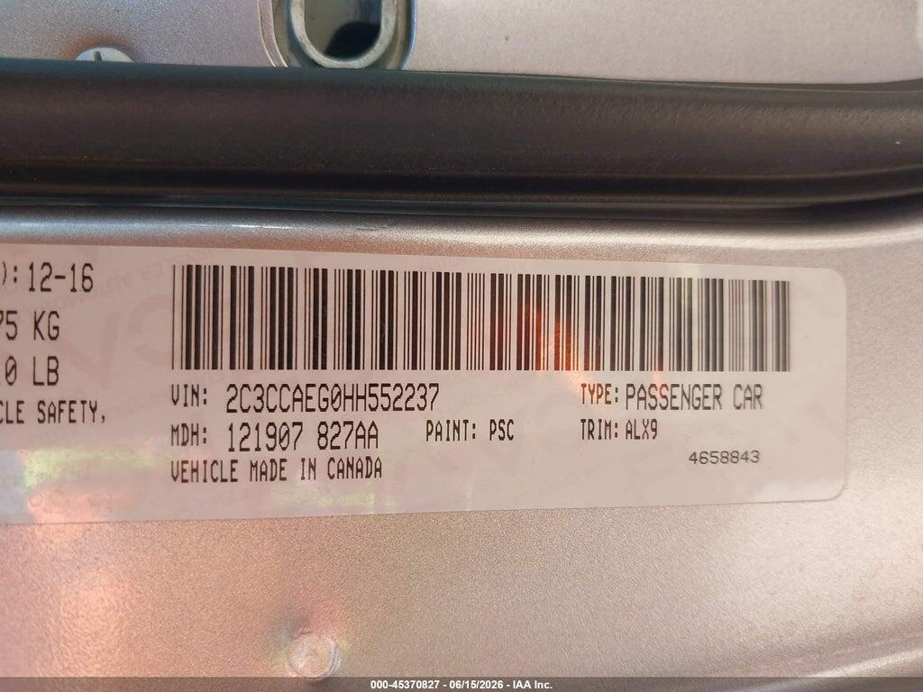 2C3CCAEG0HH552237 2017 CHRYSLER 300C photo no. 9