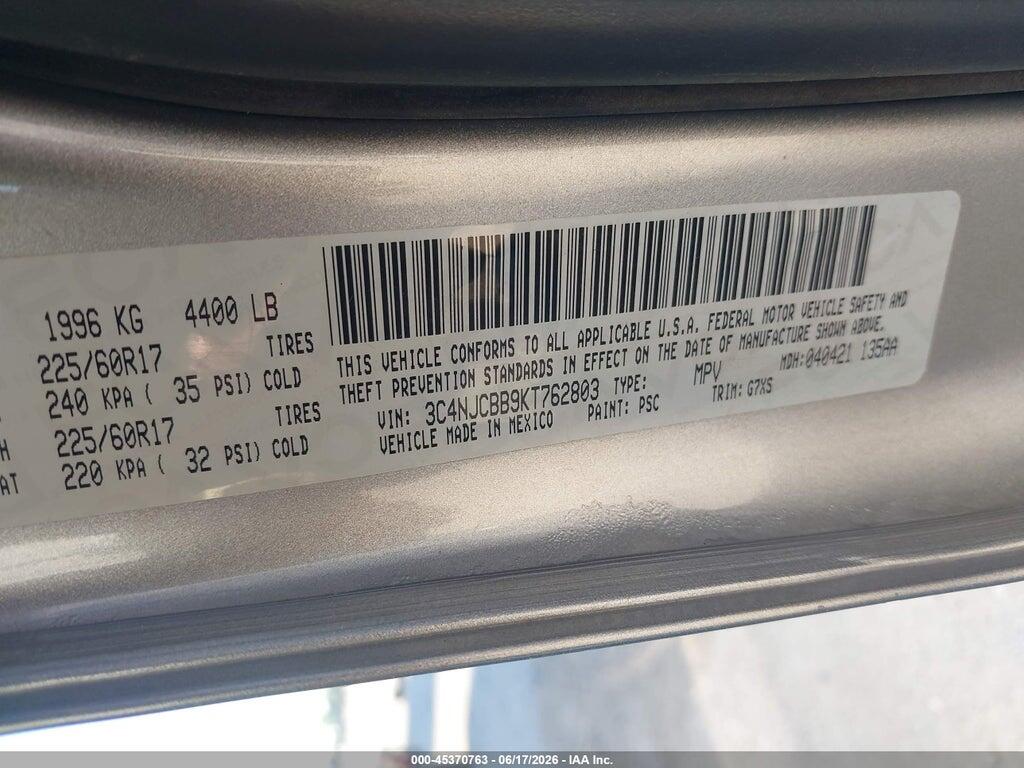 3C4NJCBB9KT762803 2019 JEEP COMPASS photo no. 9