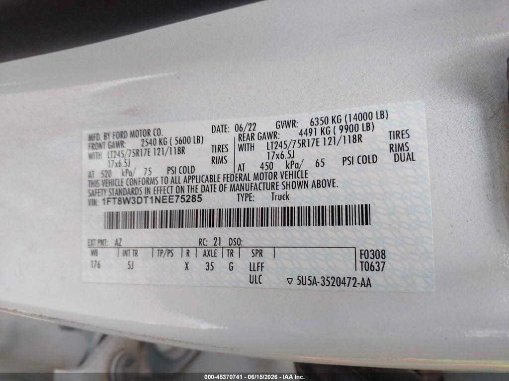 1FT8W3DT1NEE75285 2022 FORD F-350 photo no. 8
