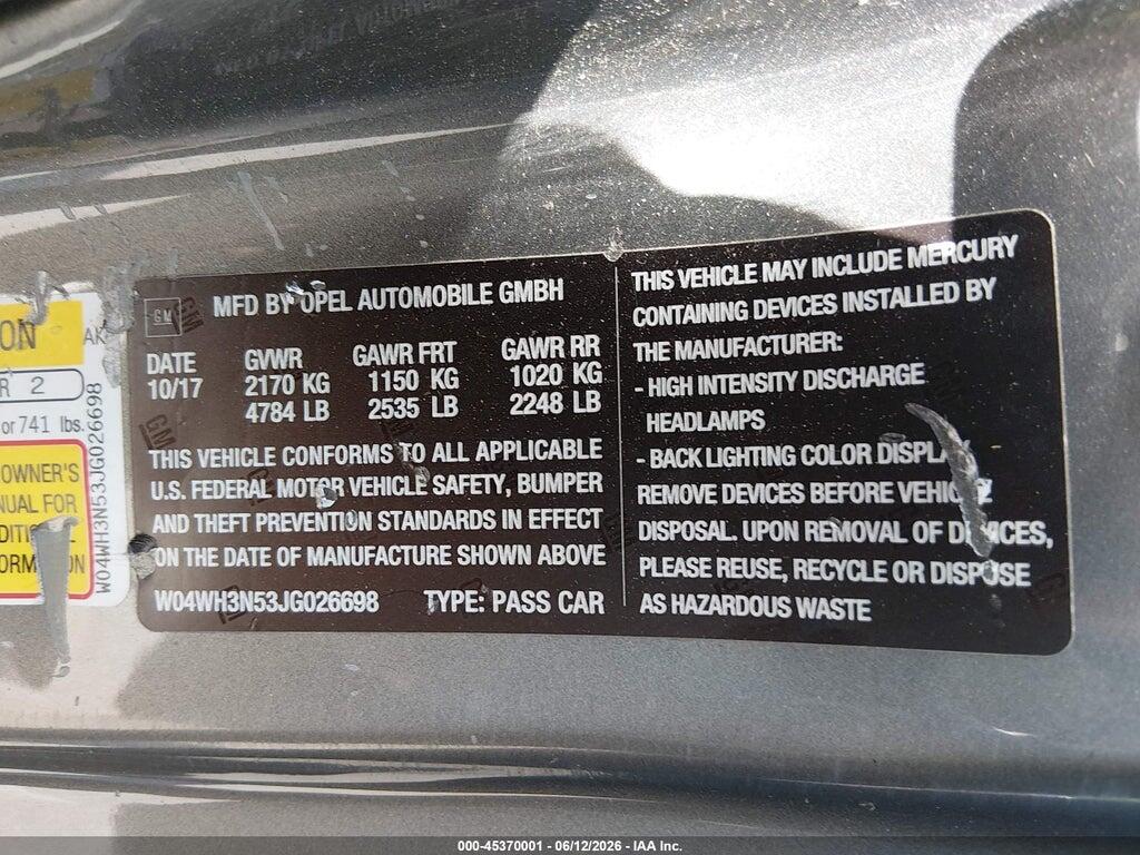W04WH3N53JG026698 2018 BUICK CASCADA photo no. 9
