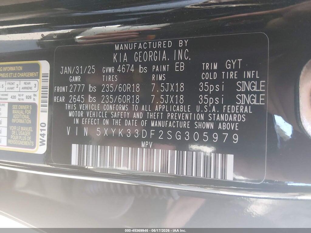 5XYK33DF2SG305979 2025 KIA SPORTAGE photo no. 9