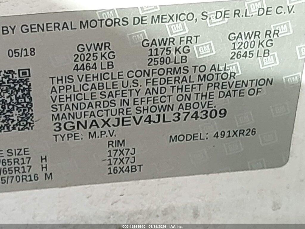3GNAXJEV4JL374309 2018 CHEVROLET EQUINOX photo no. 9