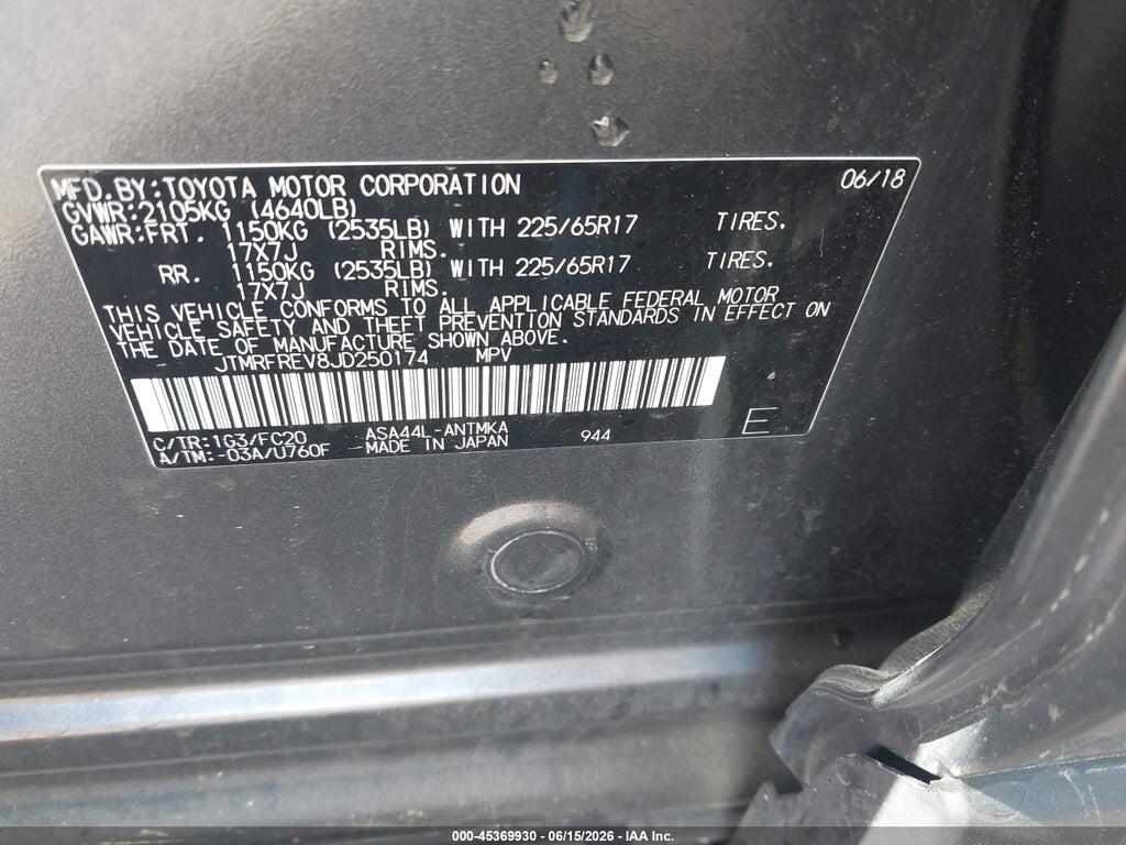 JTMRFREV8JD250174 2018 TOYOTA RAV4 photo no. 9
