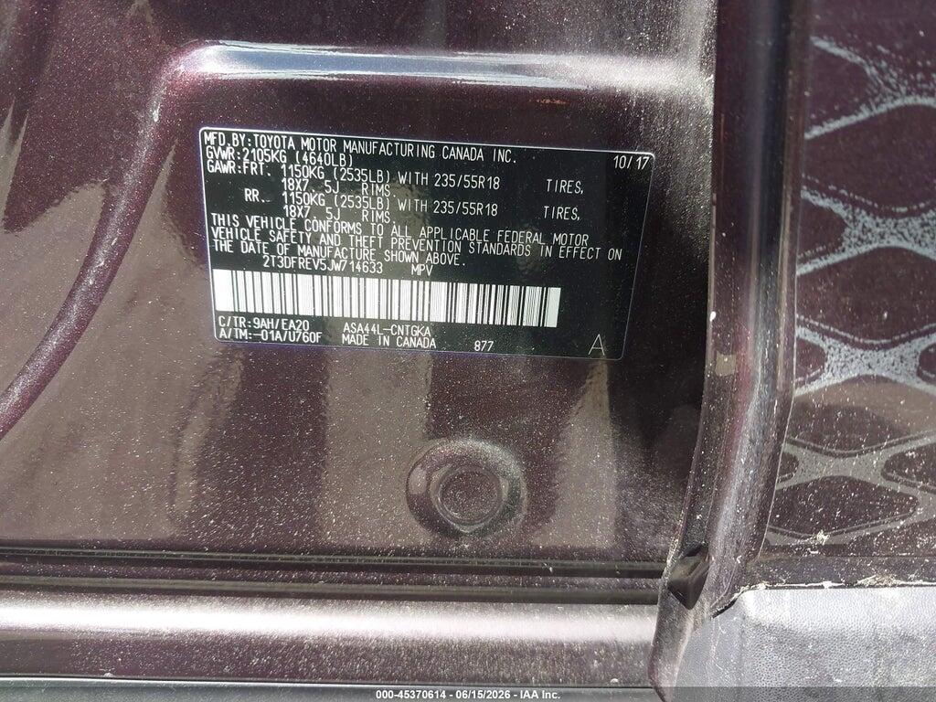 2T3DFREV5JW714633 2018 TOYOTA RAV4 photo no. 9