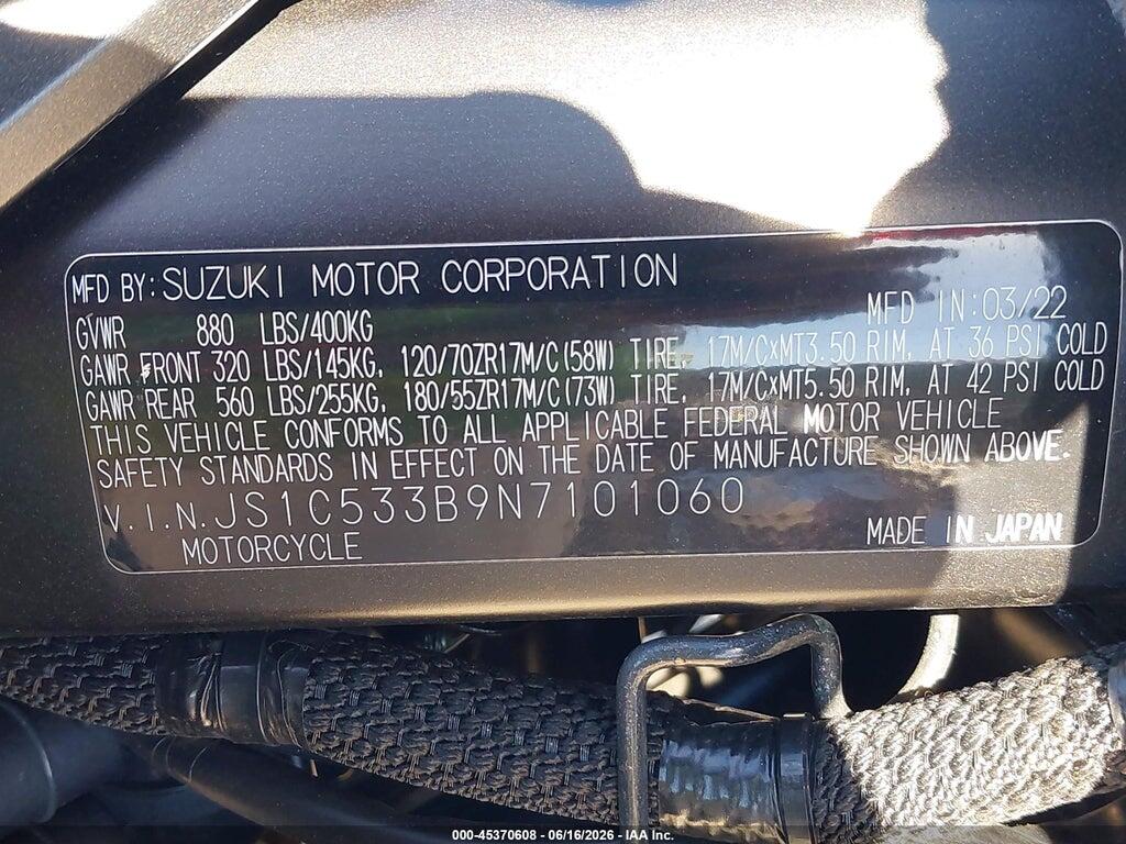 JS1C533B9N7101060 2022 SUZUKI GSX-S750 photo no. 10
