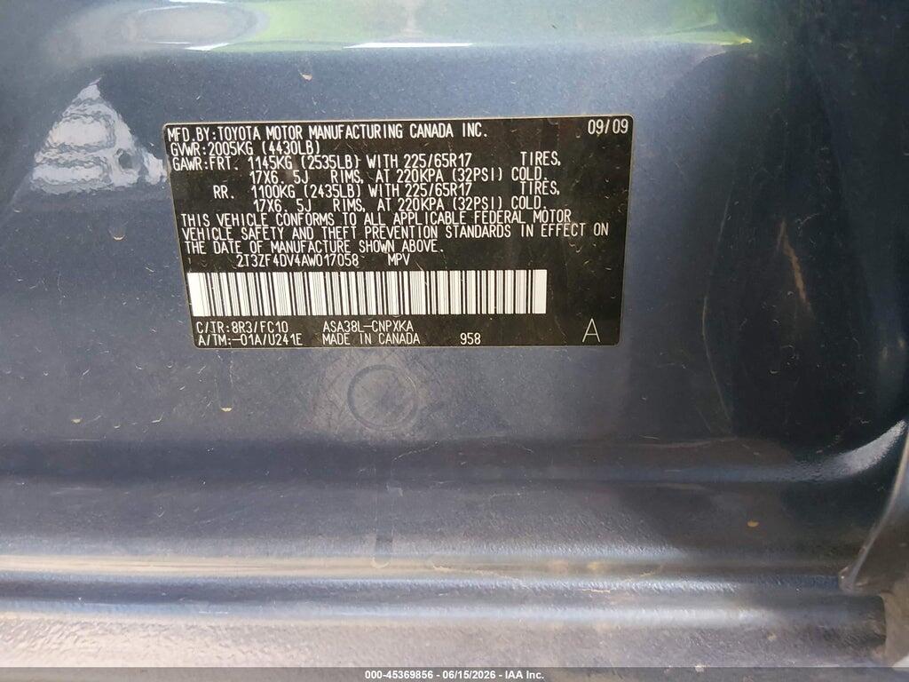 2T3ZF4DV4AW017058 2010 TOYOTA RAV4 photo no. 9