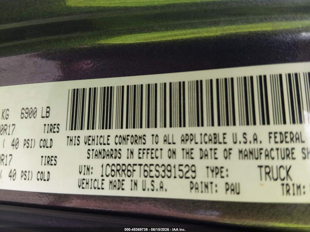 1C6RR6FT6ES391529 2014 RAM 1500 photo no. 9