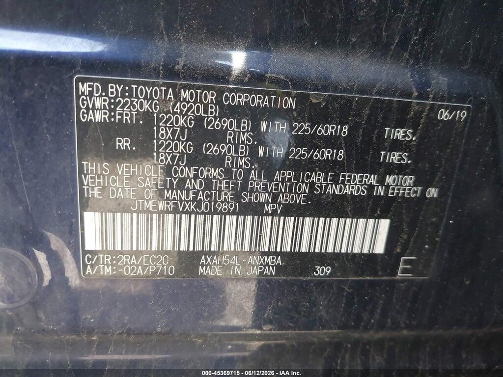 JTMEWRFVXKJ019891 2019 TOYOTA RAV4 HYBRID photo no. 9