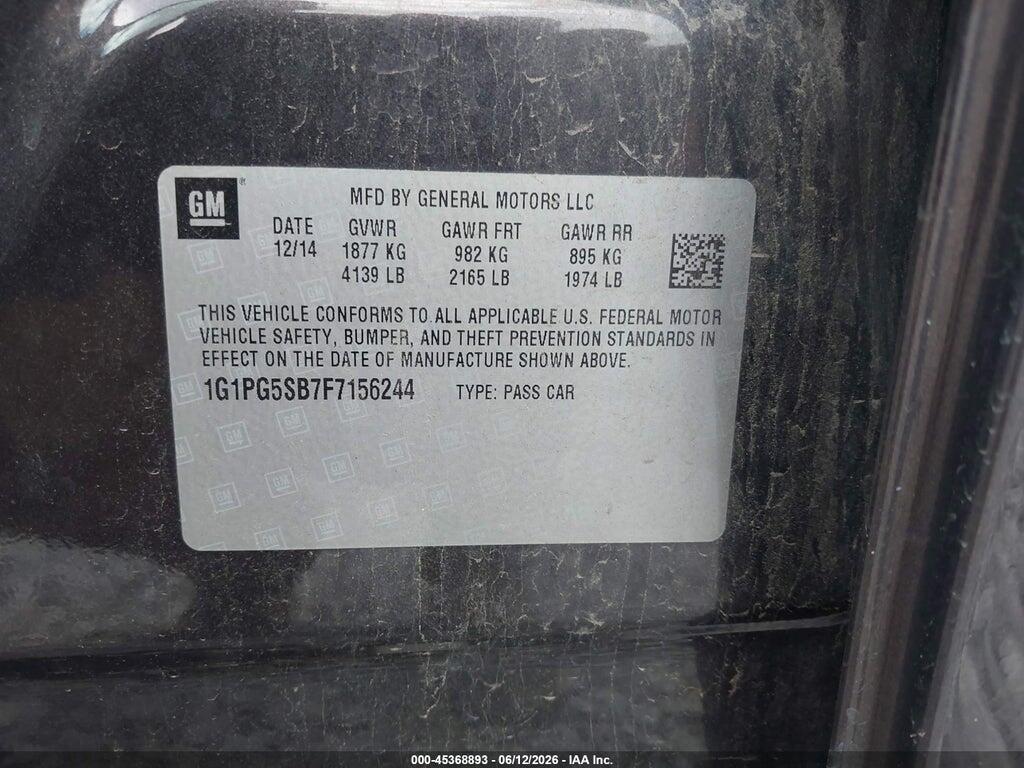 1G1PG5SB7F7156244 2015 CHEVROLET CRUZE photo no. 9
