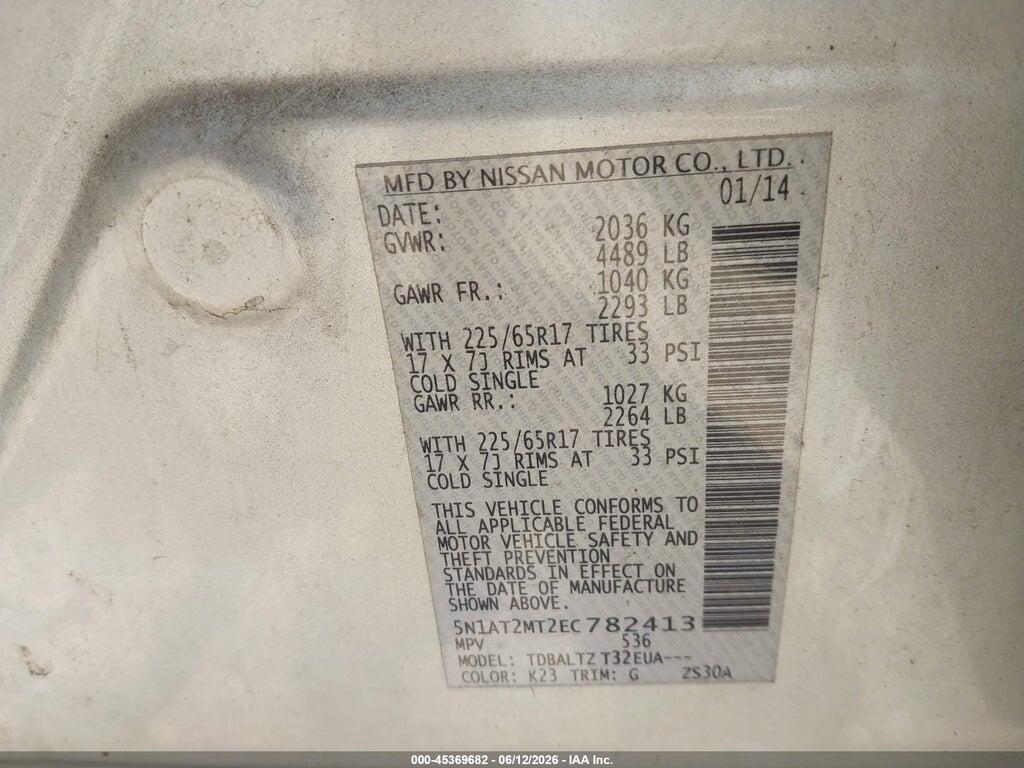 5N1AT2MT2EC782413 2014 NISSAN ROGUE photo no. 9