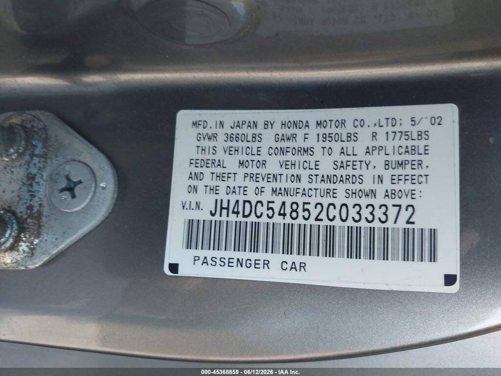JH4DC54852C033372 2002 ACURA RSX photo no. 9