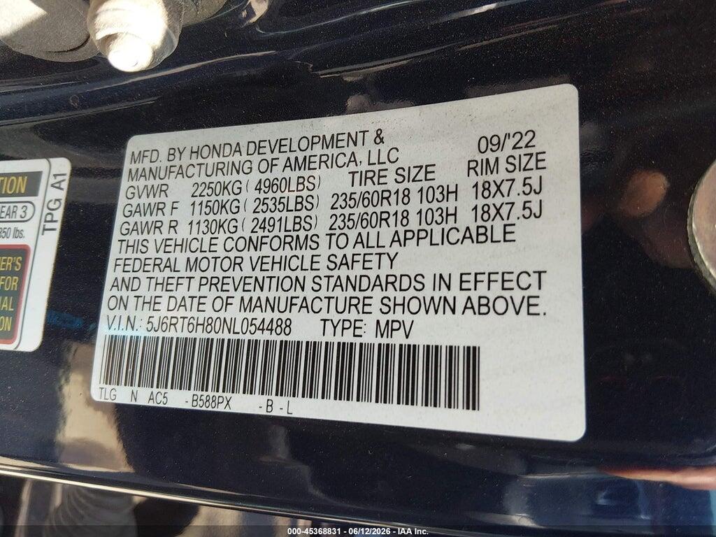 5J6RT6H80NL054488 2022 HONDA CR-V HYBRID photo no. 9
