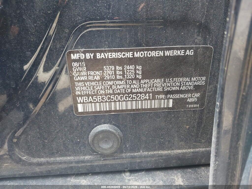 WBA5B3C50GG252841 2016 BMW 535I photo no. 9