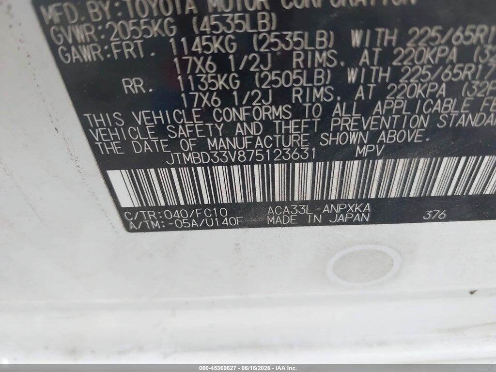 JTMBD33V875123631 2007 TOYOTA RAV4 photo no. 9