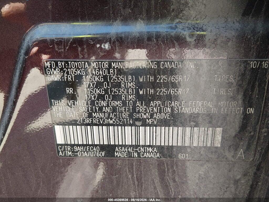 2T3RFREV3HW552114 2017 TOYOTA RAV4 photo no. 9