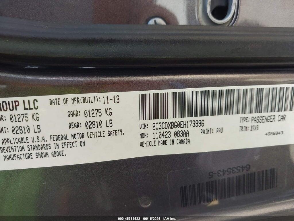 2C3CDXBG0EH173996 2014 DODGE CHARGER photo no. 9