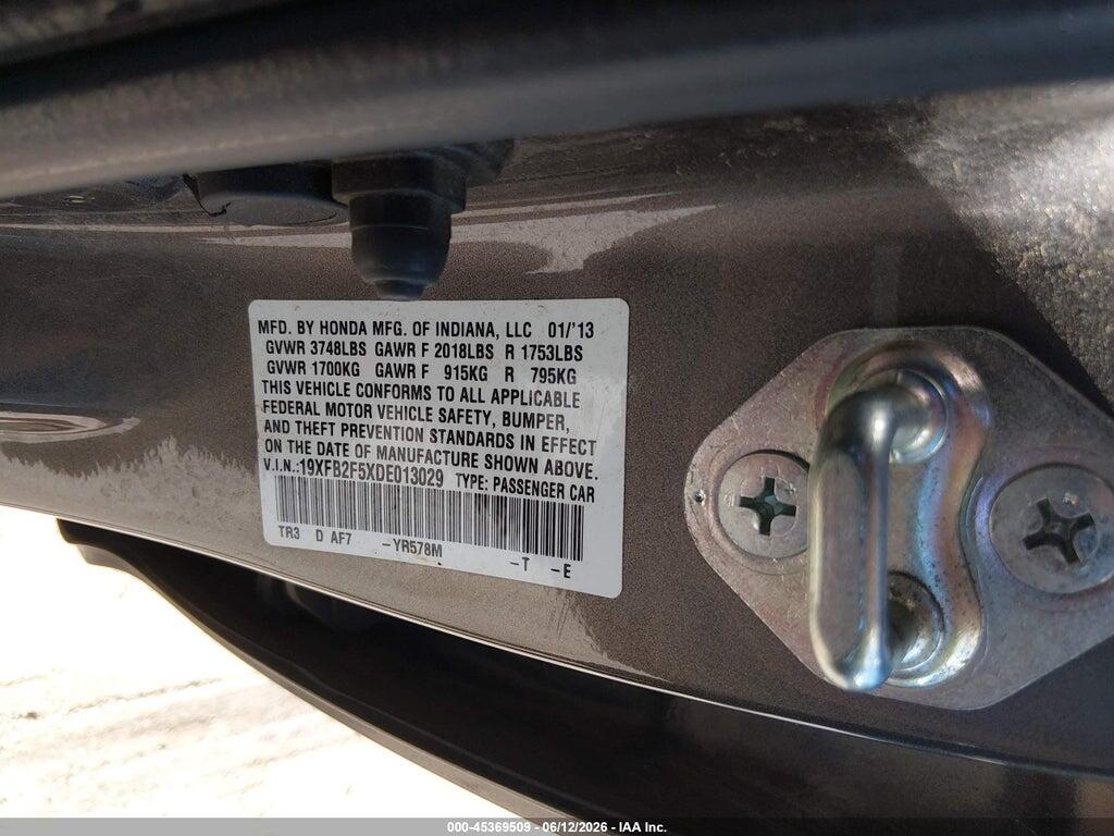 19XFB2F5XDE013029 2013 HONDA CIVIC photo no. 9
