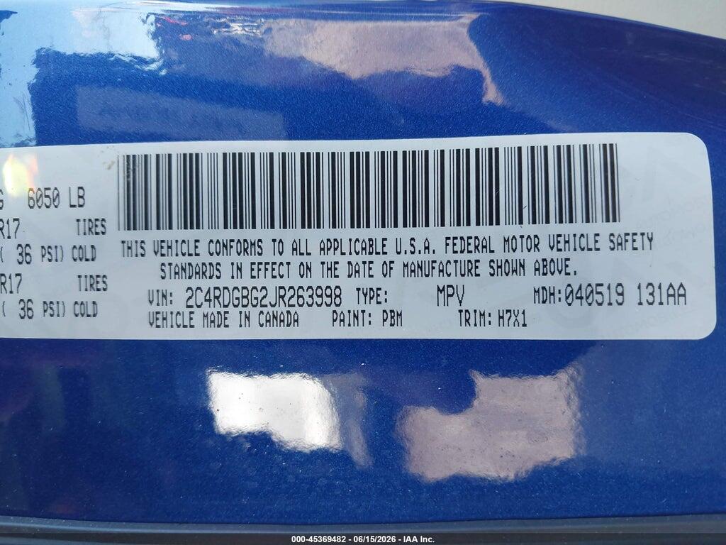 2C4RDGBG8KR780904 2019 DODGE GRAND CARAVAN photo no. 9