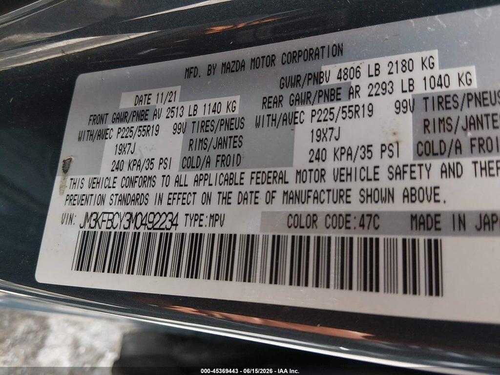 JM3KFBCY3M0492234 2021 MAZDA CX-5 photo no. 9