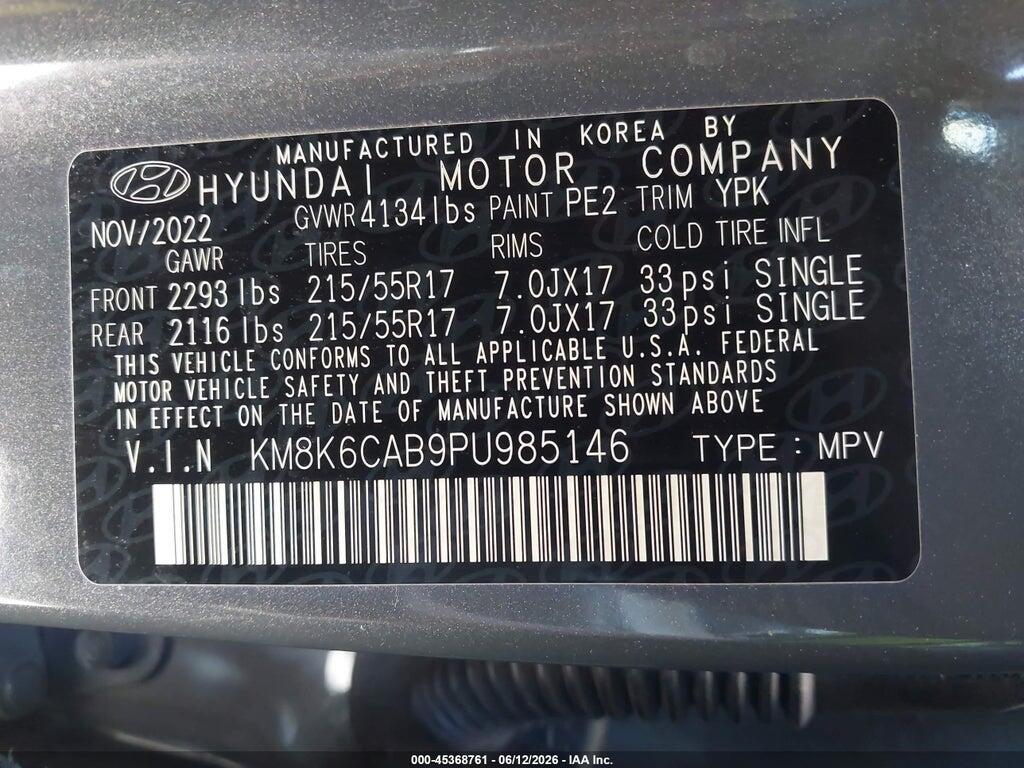 KM8K6CAB9PU985146 2023 HYUNDAI KONA photo no. 9