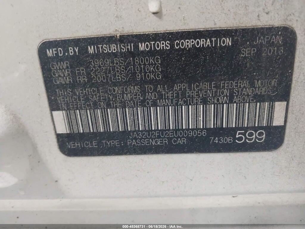 JA32U2FU2EU009056 2014 MITSUBISHI LANCER photo no. 9
