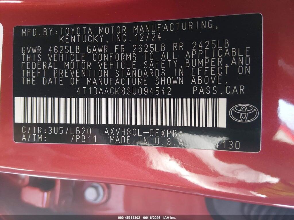 4T1DAACK8SU094542 2025 TOYOTA CAMRY photo no. 9