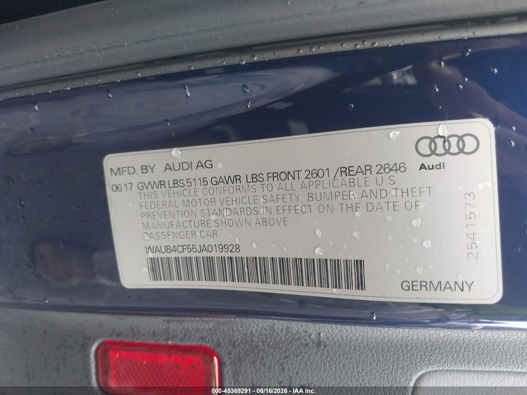 WAUB4CF55JA019928 2018 AUDI S5 photo no. 9