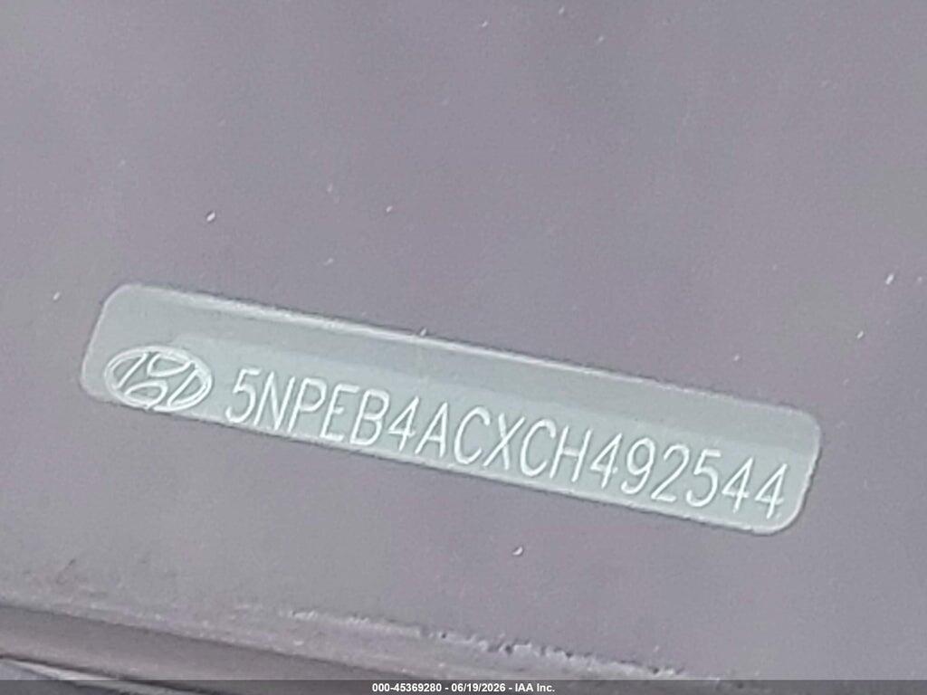 5NPEB4ACXCH492544 2012 HYUNDAI SONATA photo no. 12