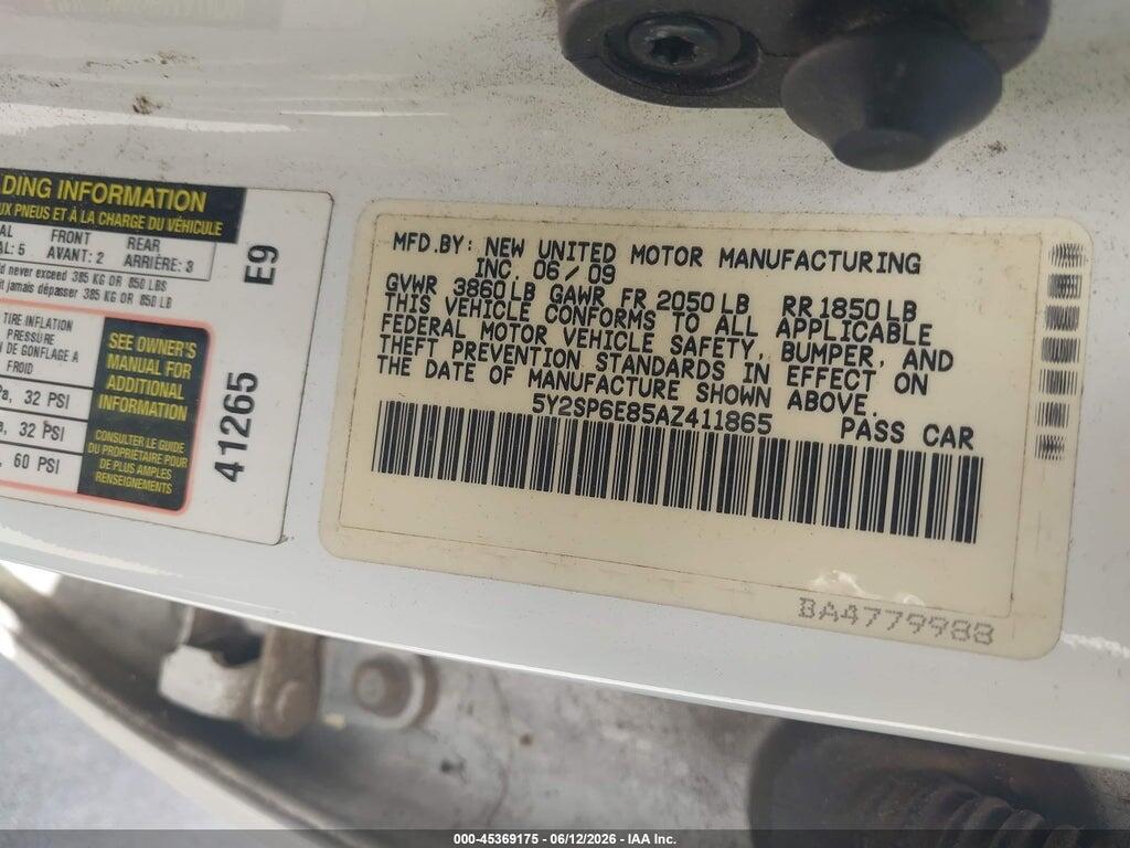 5Y2SP6E85AZ411865 2010 PONTIAC VIBE photo no. 9
