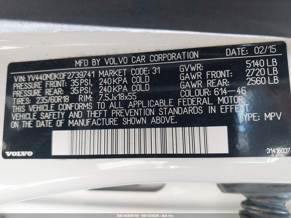 YV440MDK0F2739741 2015 VOLVO XC60 photo no. 9