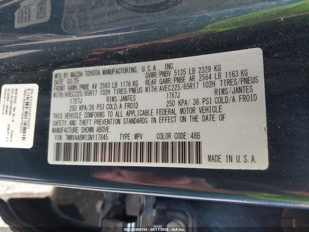 7MMVAABW1SN117845 2025 MAZDA CX-50 HYBRID photo no. 9