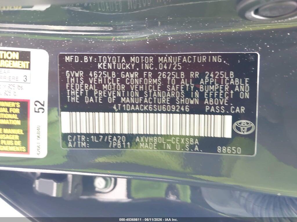 4T1DAACK6SU609246 2025 TOYOTA CAMRY photo no. 9