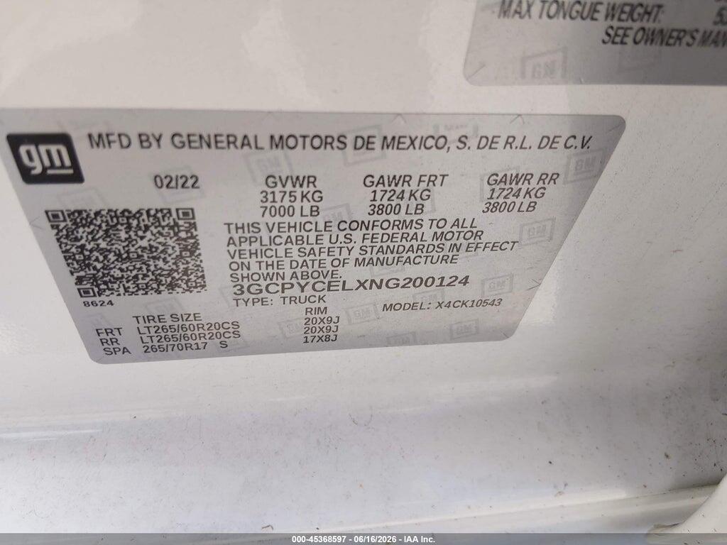 3GCPYCELXNG200124 2022 CHEVROLET SILVERADO 1500 LTD photo no. 9
