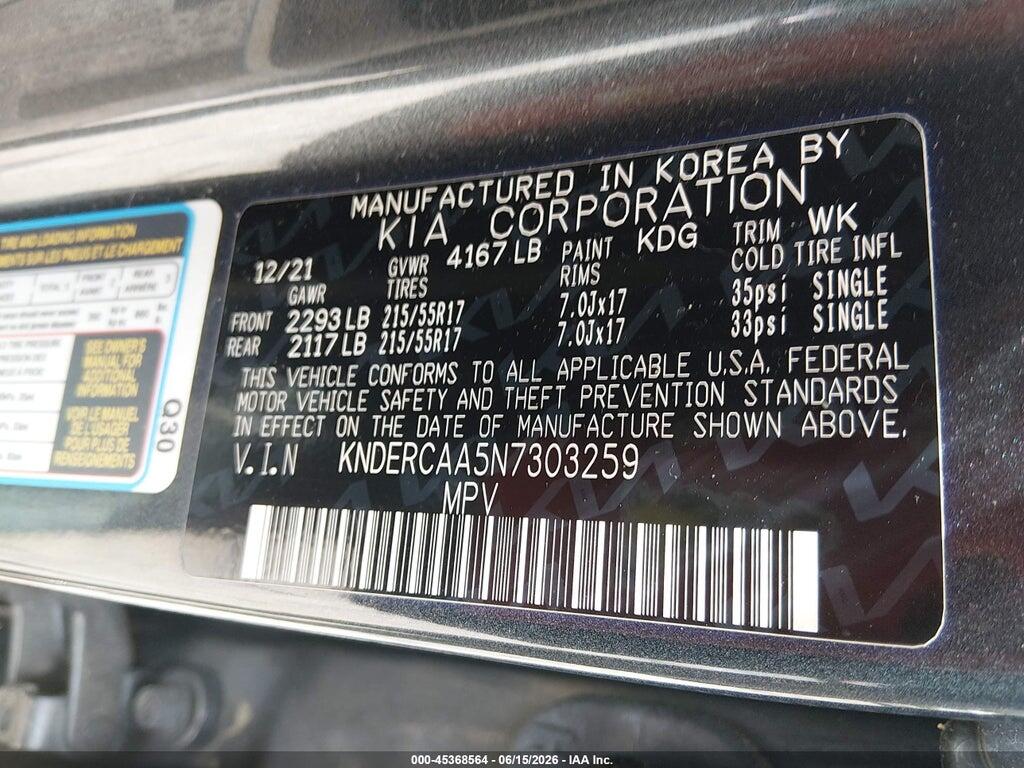 KNDERCAA5N7303259 2022 KIA SELTOS photo no. 9