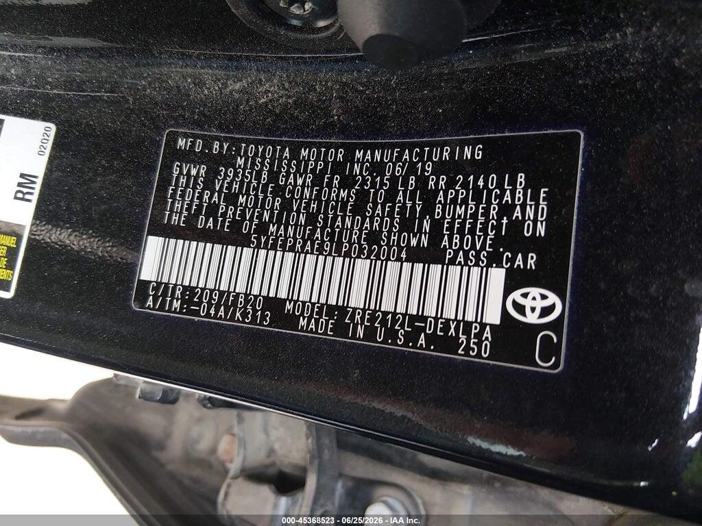 5YFEPRAE9LP032004 2020 TOYOTA COROLLA photo no. 9