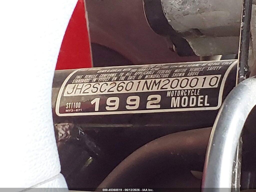 JH2SC2601NM200010 1992 HONDA ST1100 photo no. 10