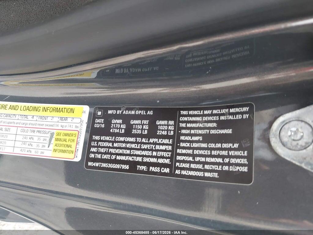 W04WT3N53GG097956 2016 BUICK CASCADA photo no. 9