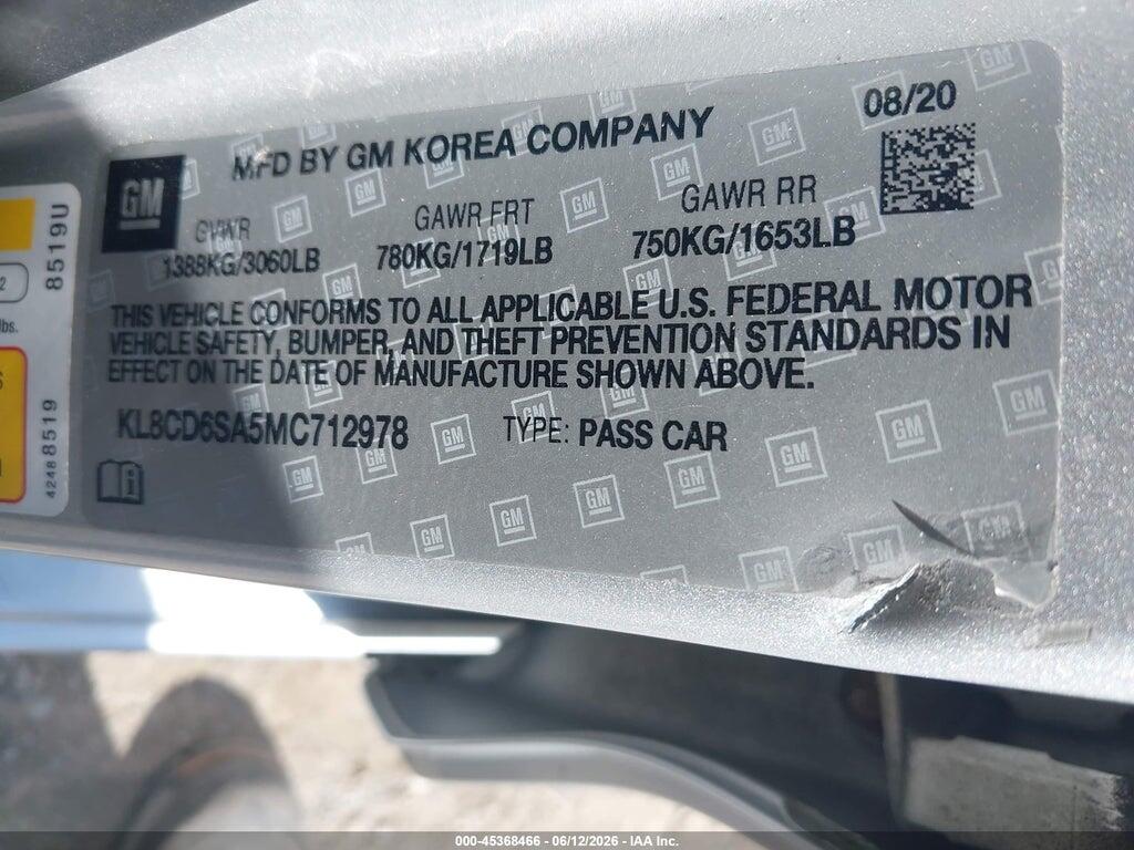 KL8CD6SA5MC712978 2021 CHEVROLET SPARK photo no. 9