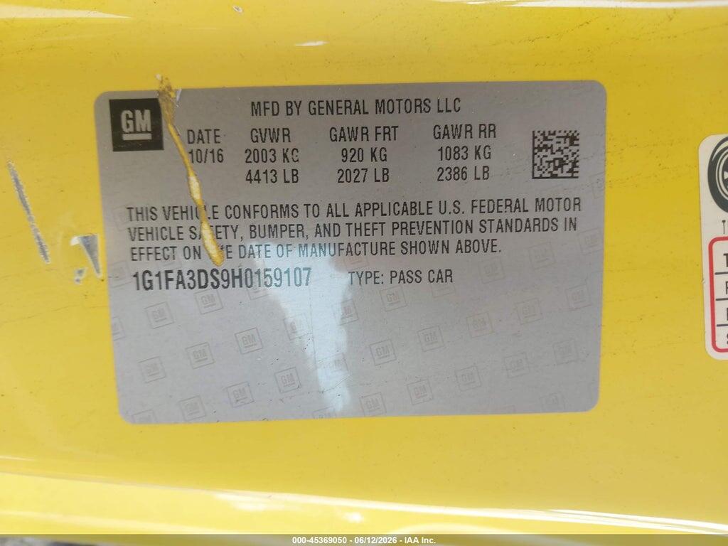 1G1FA3DS9H0159107 2017 CHEVROLET CAMARO photo no. 9