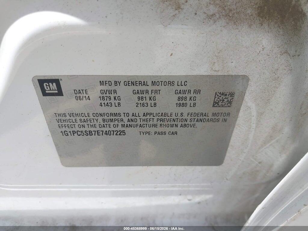 1G1PC5SB7E7407225 2014 CHEVROLET CRUZE photo no. 9