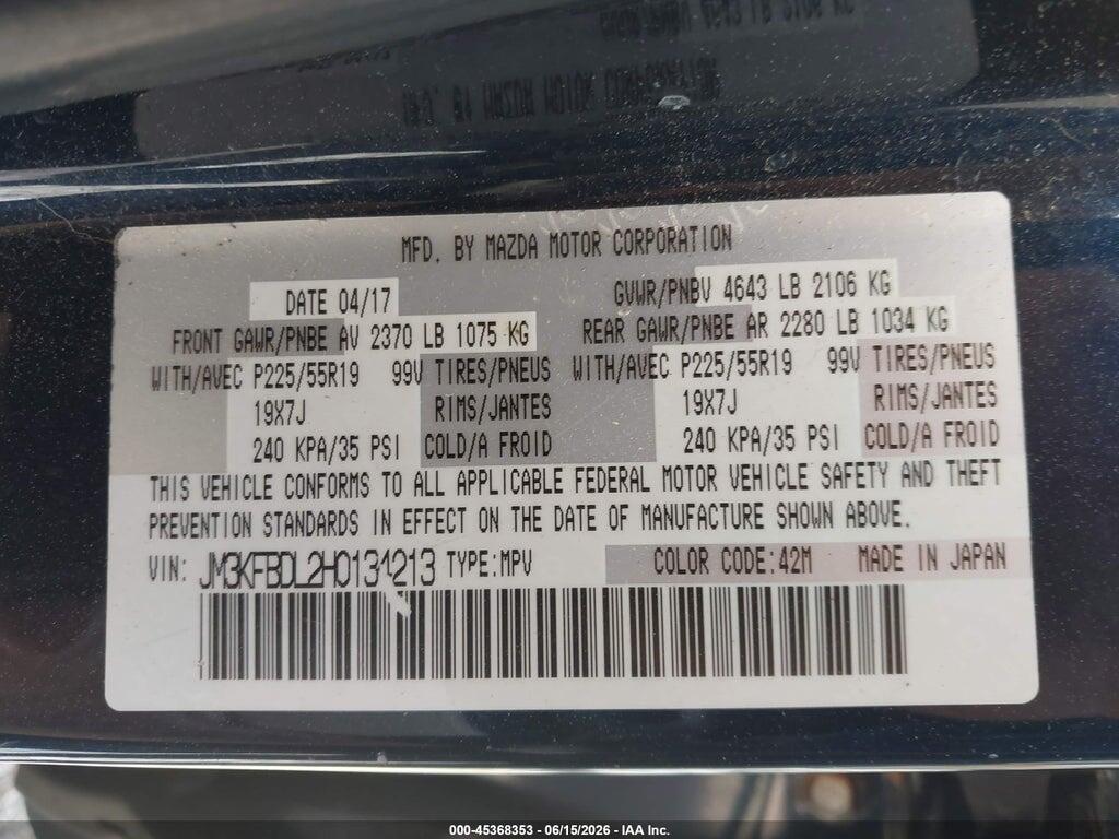 JM3KFBDL2H0134213 2017 MAZDA CX-5 photo no. 9