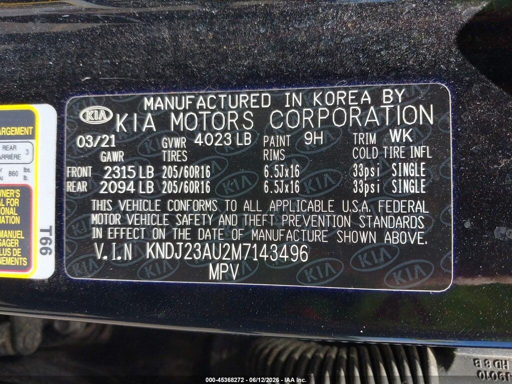 KNDJ23AU2M7143496 2021 KIA SOUL photo no. 9