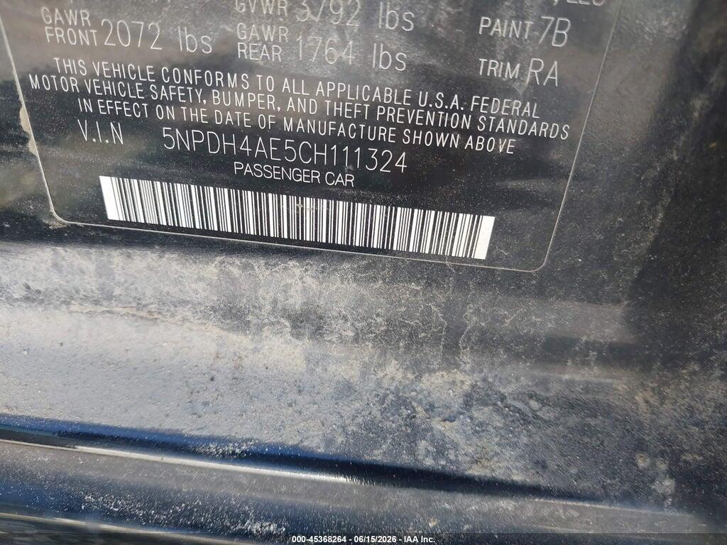 5NPDH4AE5CH111324 2012 HYUNDAI ELANTRA photo no. 9