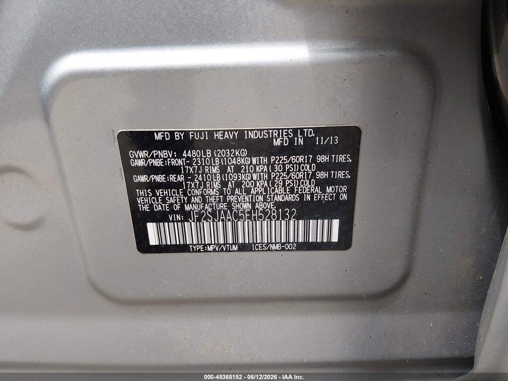 JF2SJAAC5EH528132 2014 SUBARU FORESTER photo no. 9