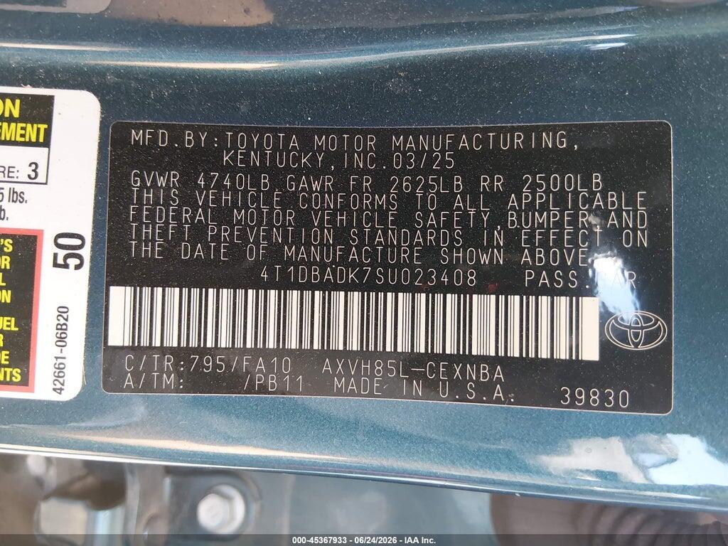 4T1DBADK7SU023408 2025 TOYOTA CAMRY photo no. 9