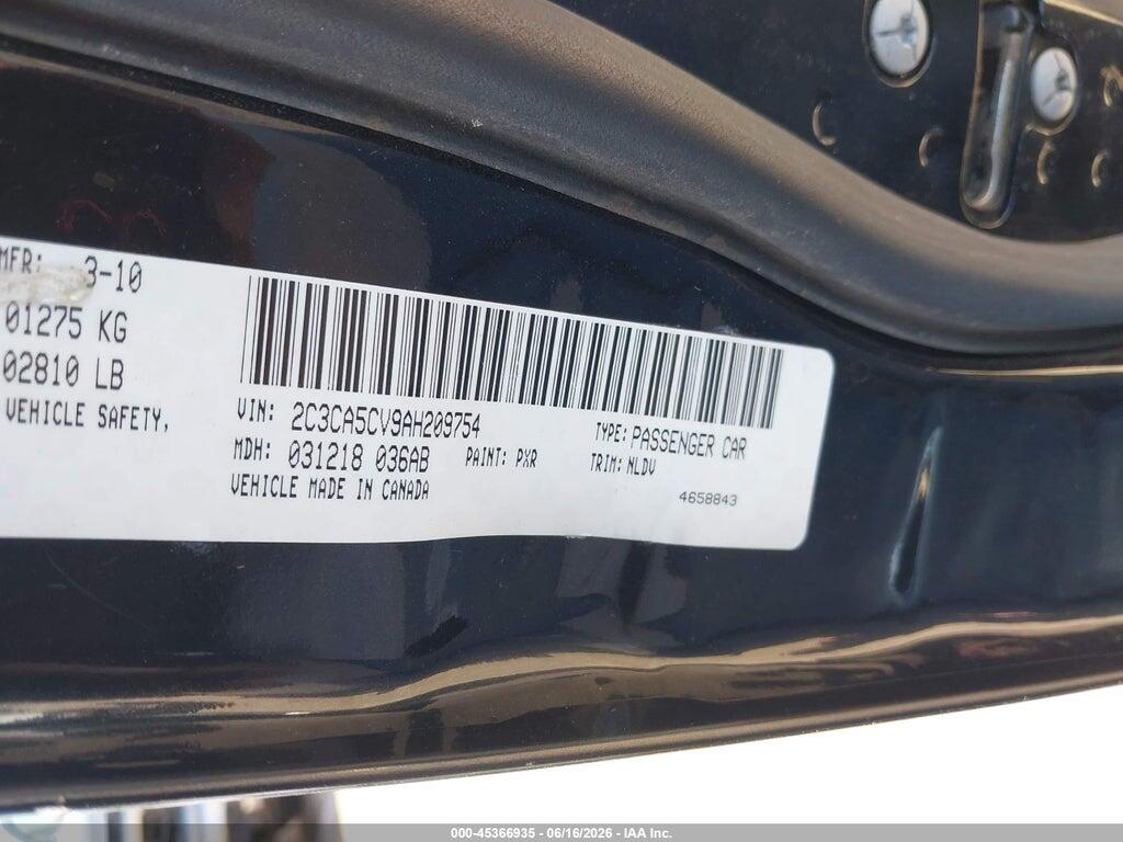 2C3CA5CV9AH209754 2010 CHRYSLER 300 photo no. 9