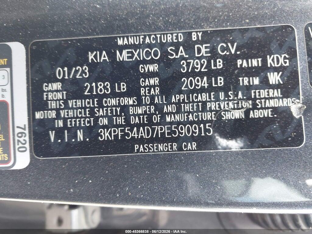 3KPF54AD7PE590915 2023 KIA FORTE photo no. 9
